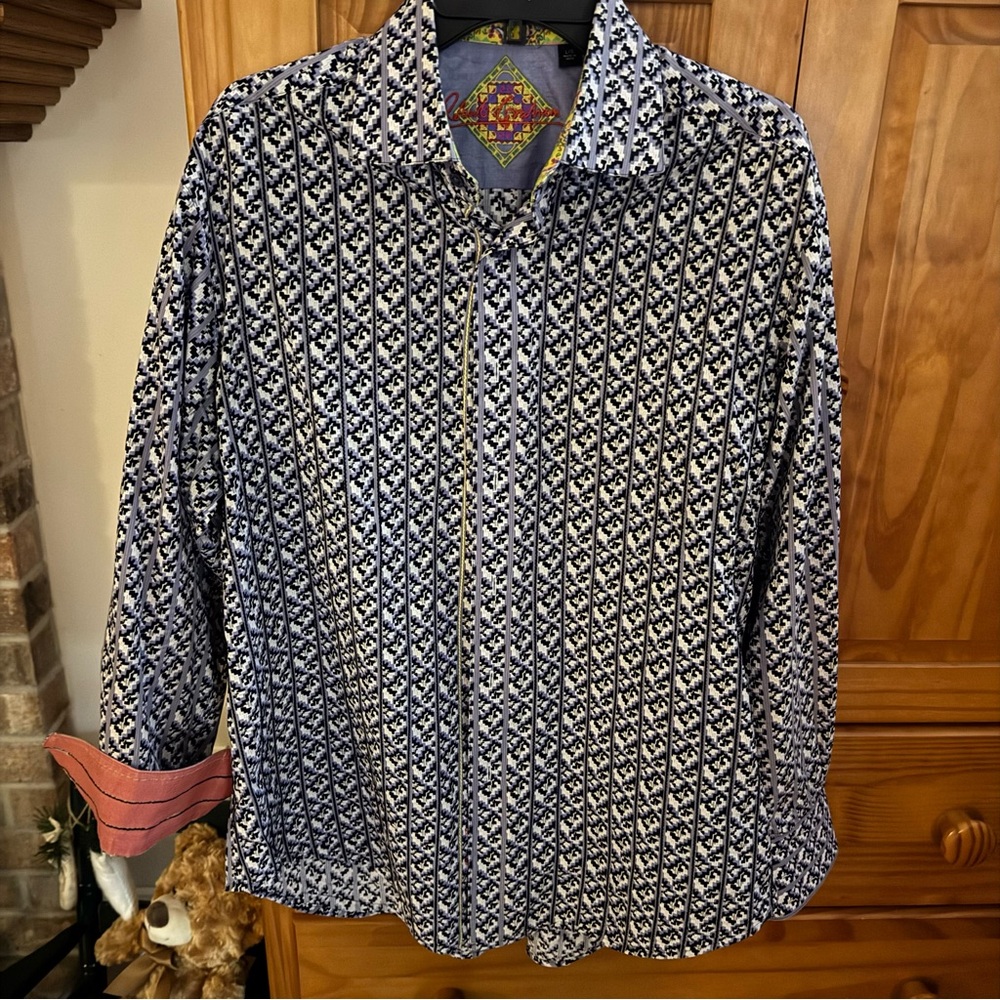 Men's Blue Patterned Shirt